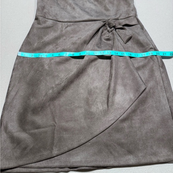 DKNY Brown Faux Suede Midi Dress - Picture 9 of 9